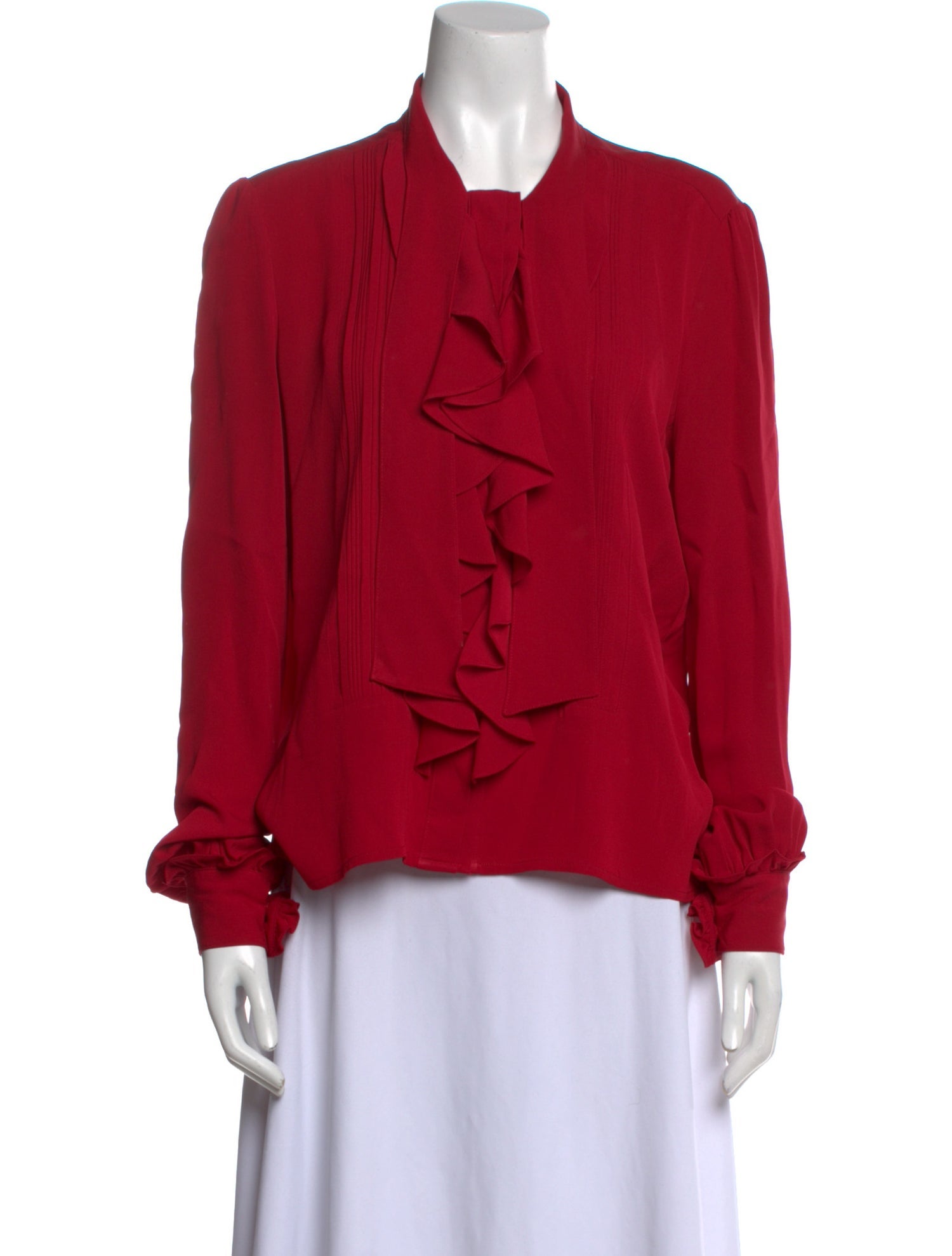 Red Valentino Silk Tie Neck Blouse