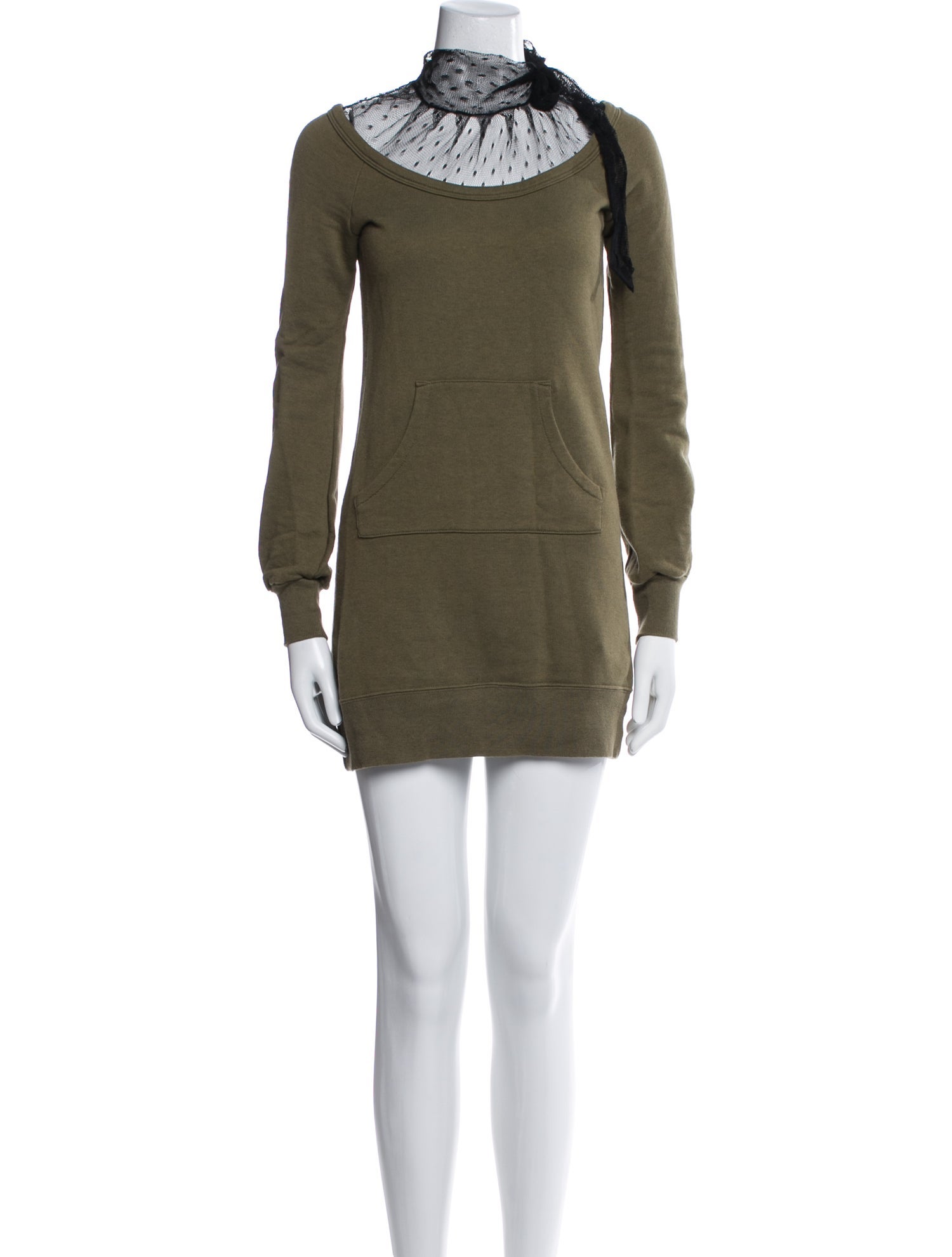 Red Valentino Mock Neck Mini Dress