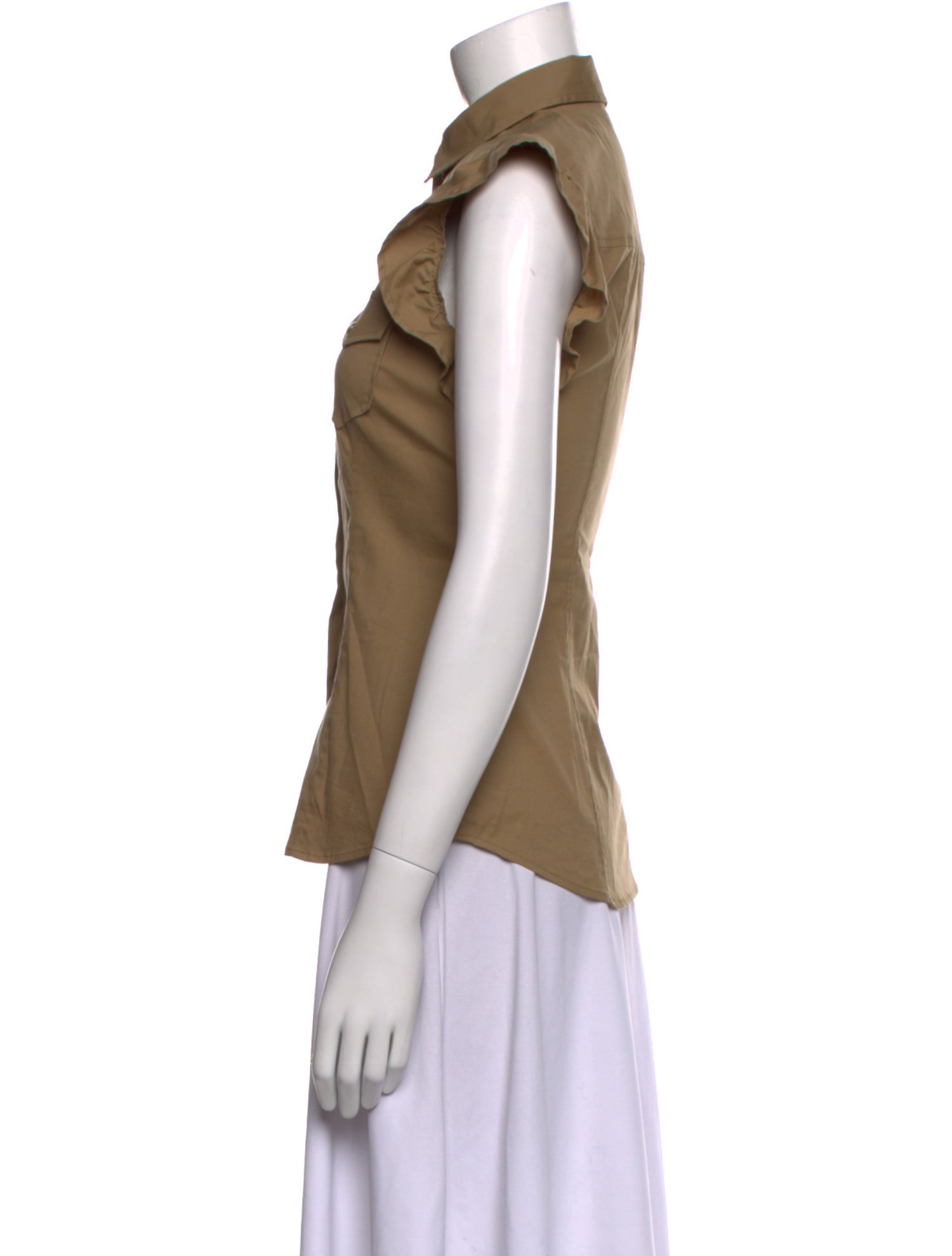 Red Valentino Short Sleeve Button-Up Top