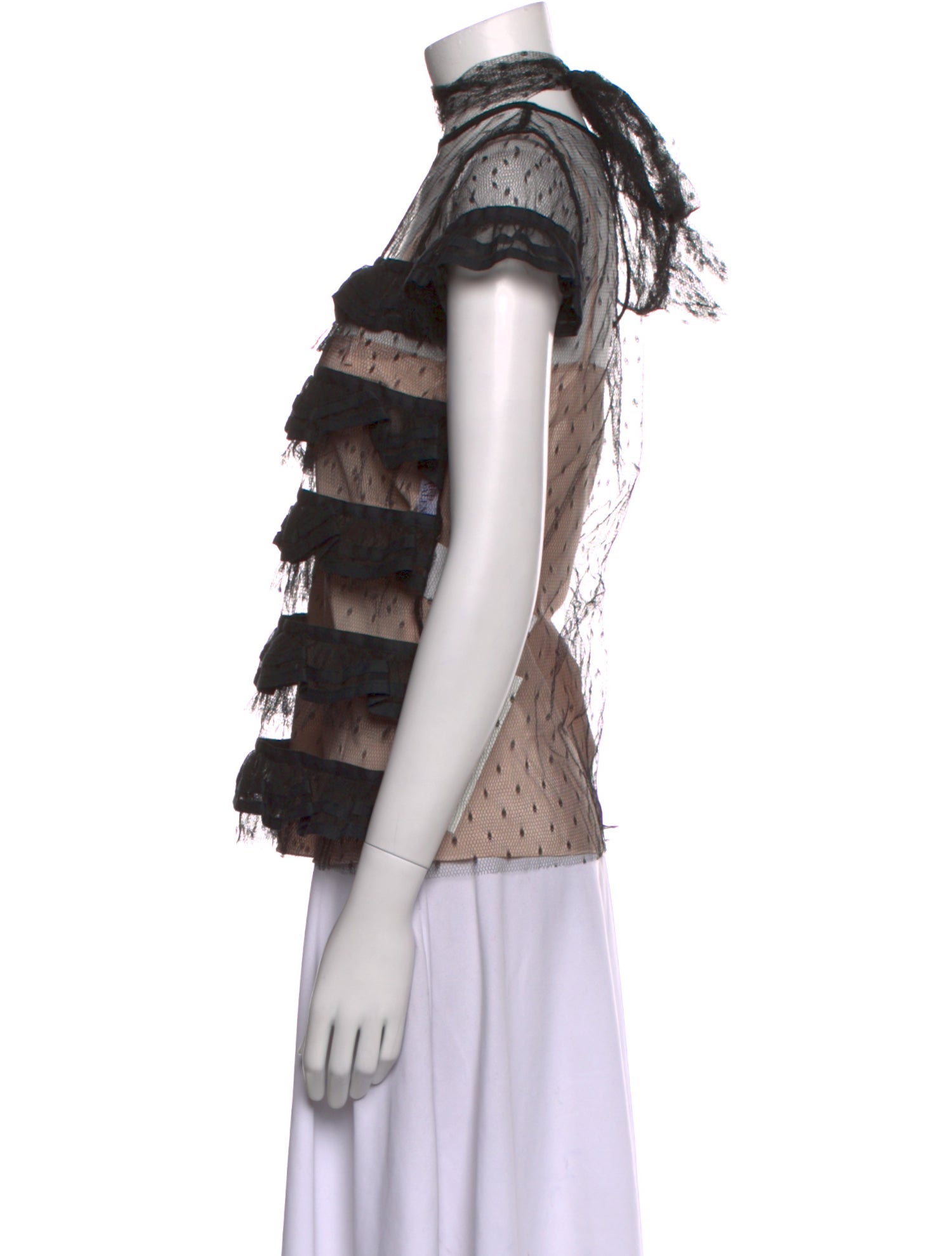 Red Valentino Mock Neck Short Sleeve Top w/ Tags