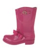 Red Valentino Rubber Bow Accents Rain Boots