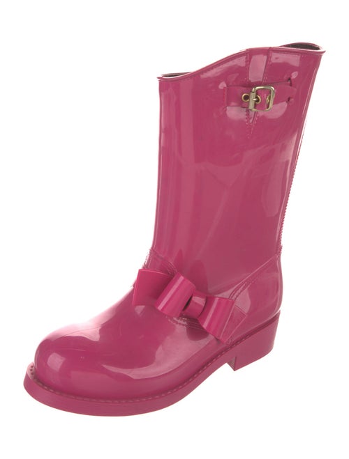 Red Valentino Rubber Bow Accents Rain Boots