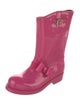 Red Valentino Rubber Bow Accents Rain Boots