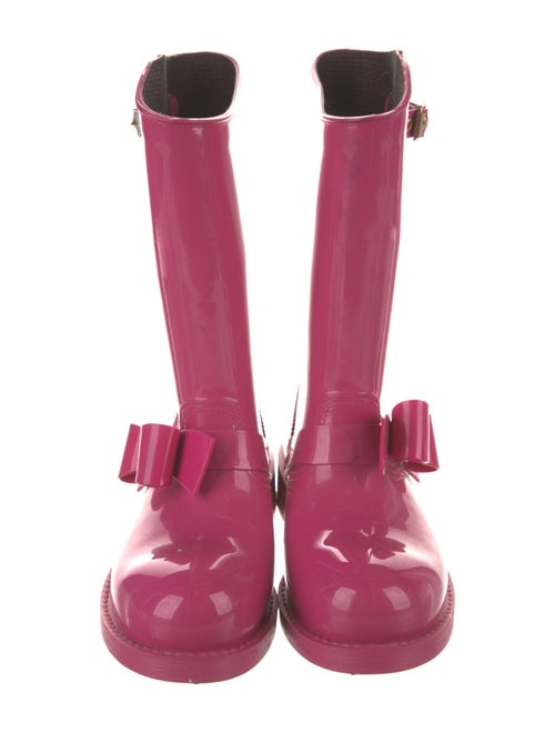 Red Valentino Rubber Bow Accents Rain Boots