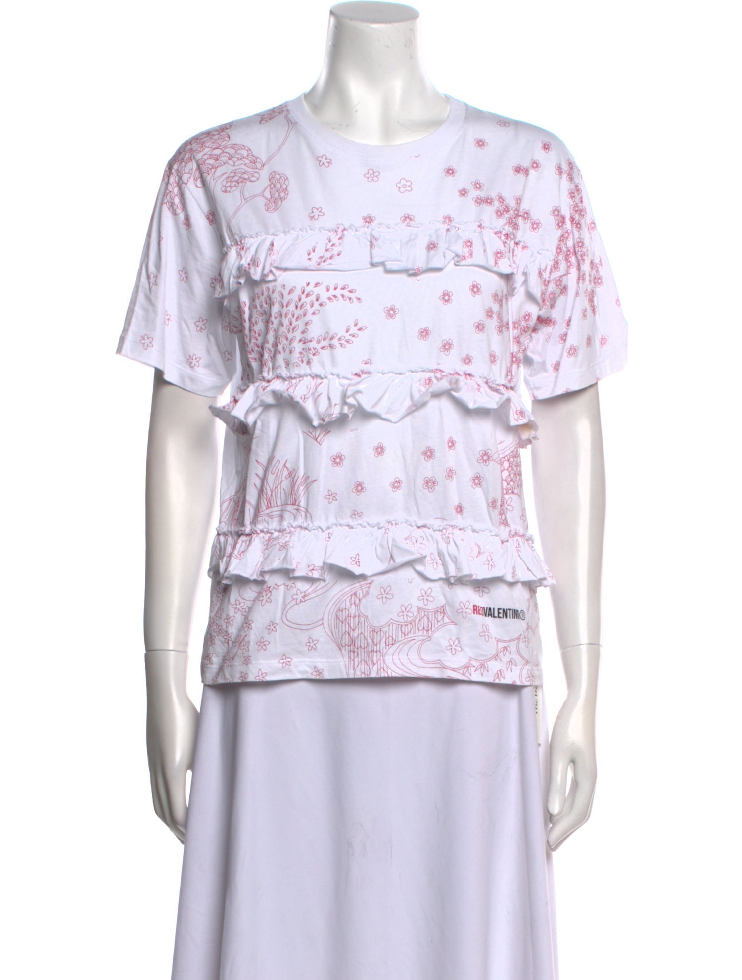 Red Valentino Graphic Print Crew Neck T-Shirt