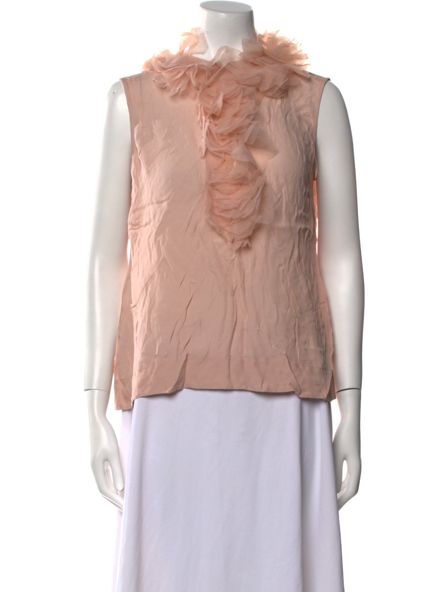 Red Valentino Silk Mock Neck Blouse