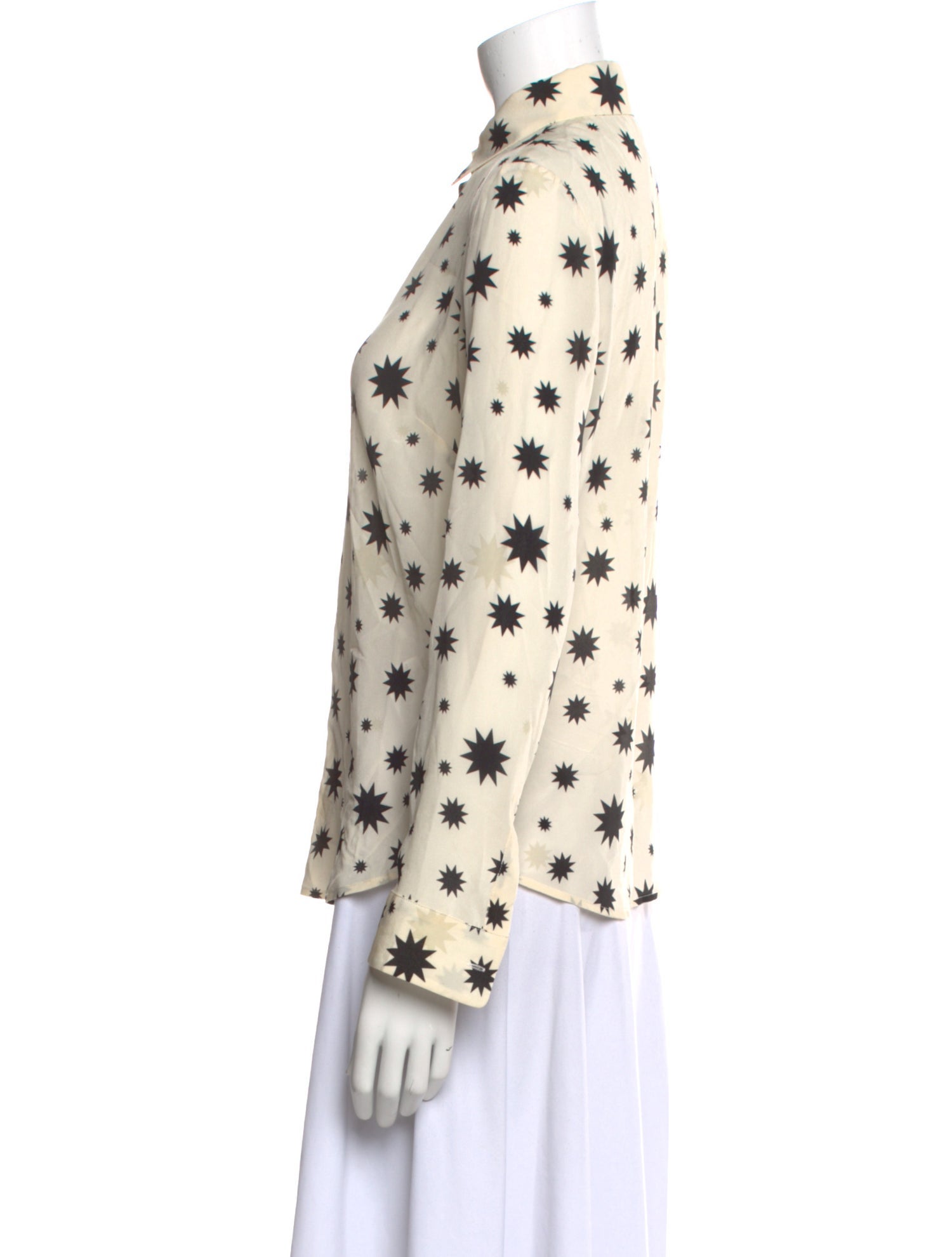 Red Valentino Silk Printed Button-Up Top