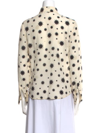 Red Valentino Silk Printed Button-Up Top