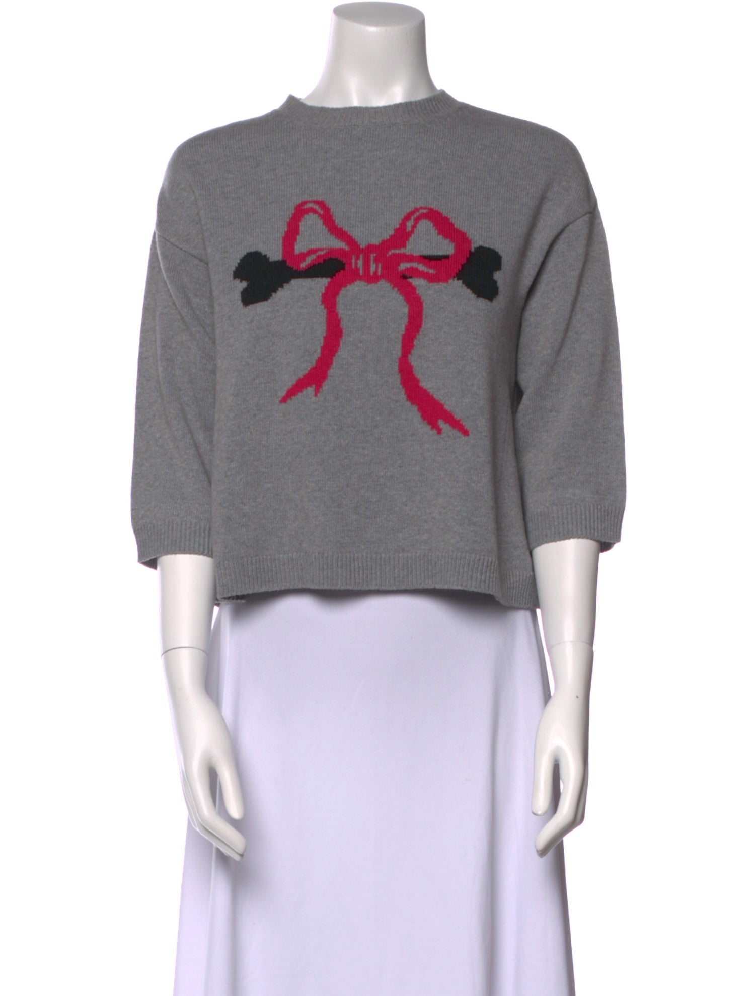 Red Valentino Virgin Wool Graphic Print Sweater