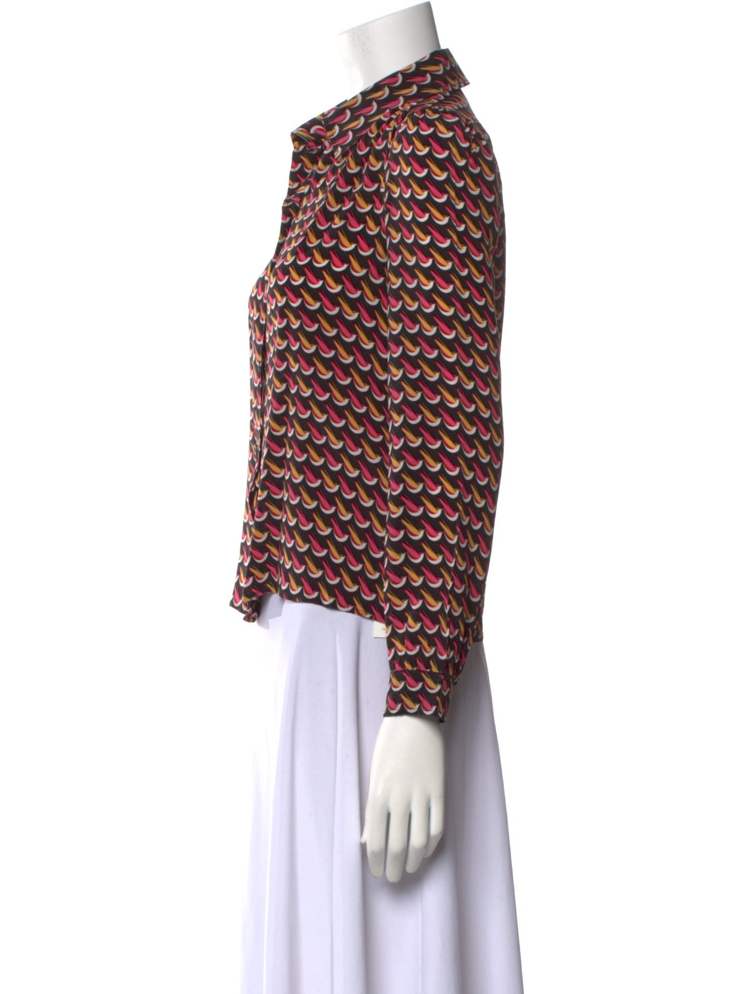 Red Valentino Silk Printed Button-Up Top