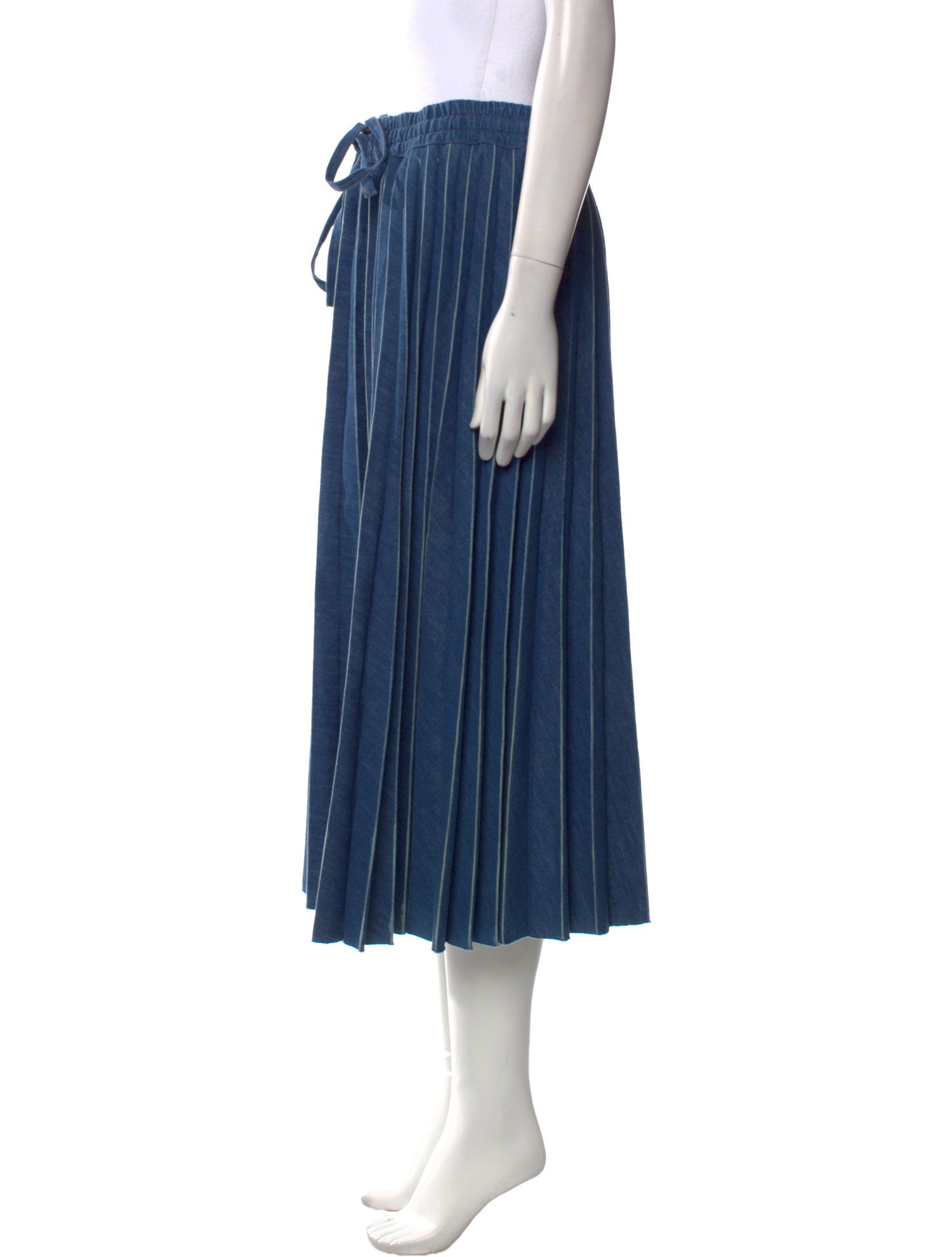 Red Valentino Pleated Accents Midi Length Skirt