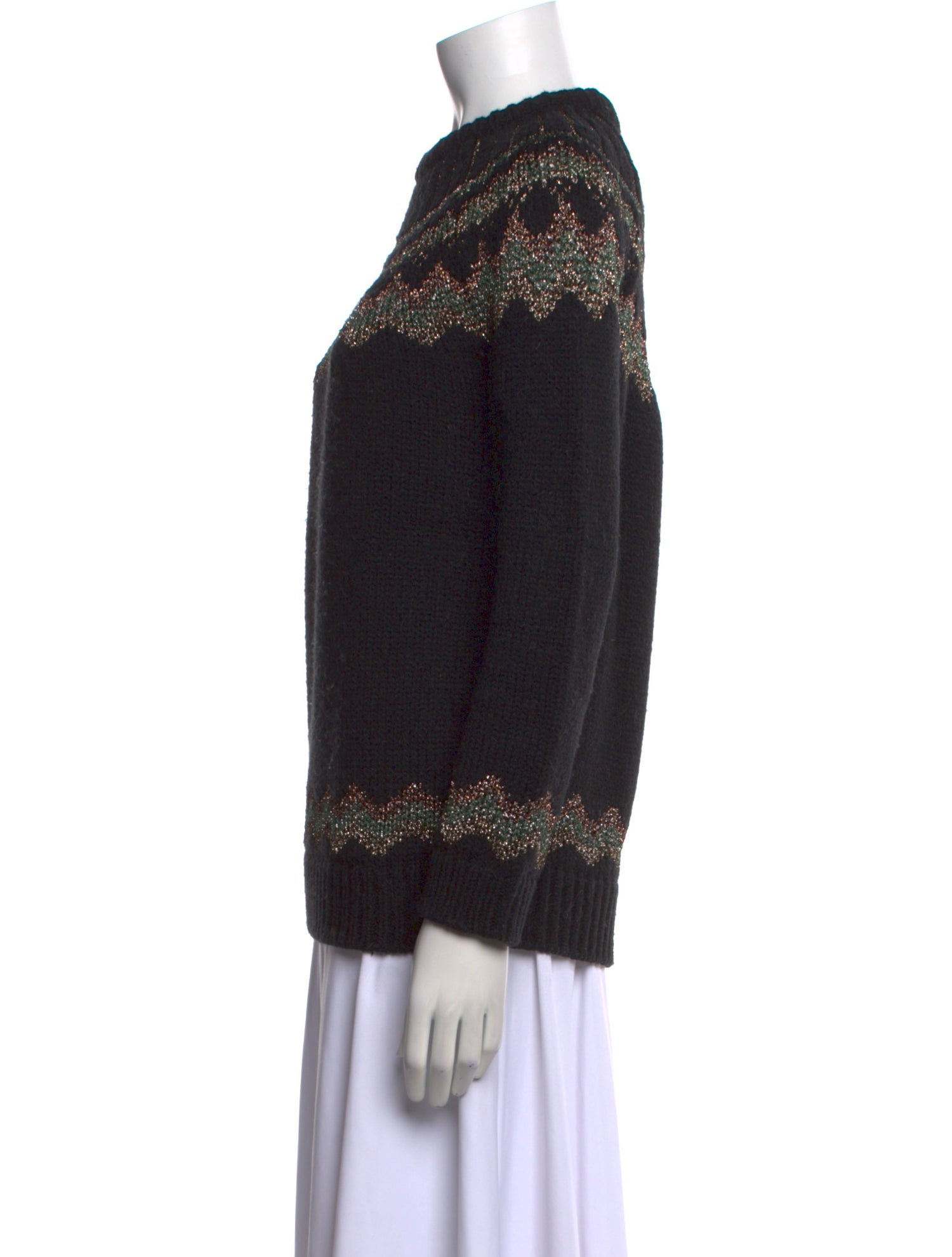 Red Valentino Graphic Print Mock Neck Sweater