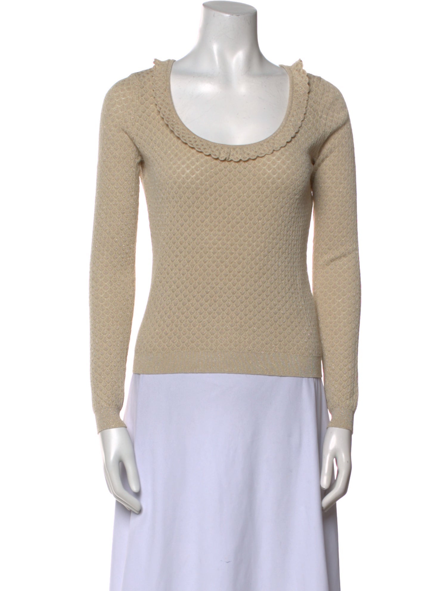 Red Valentino Scoop Neck Long Sleeve Top