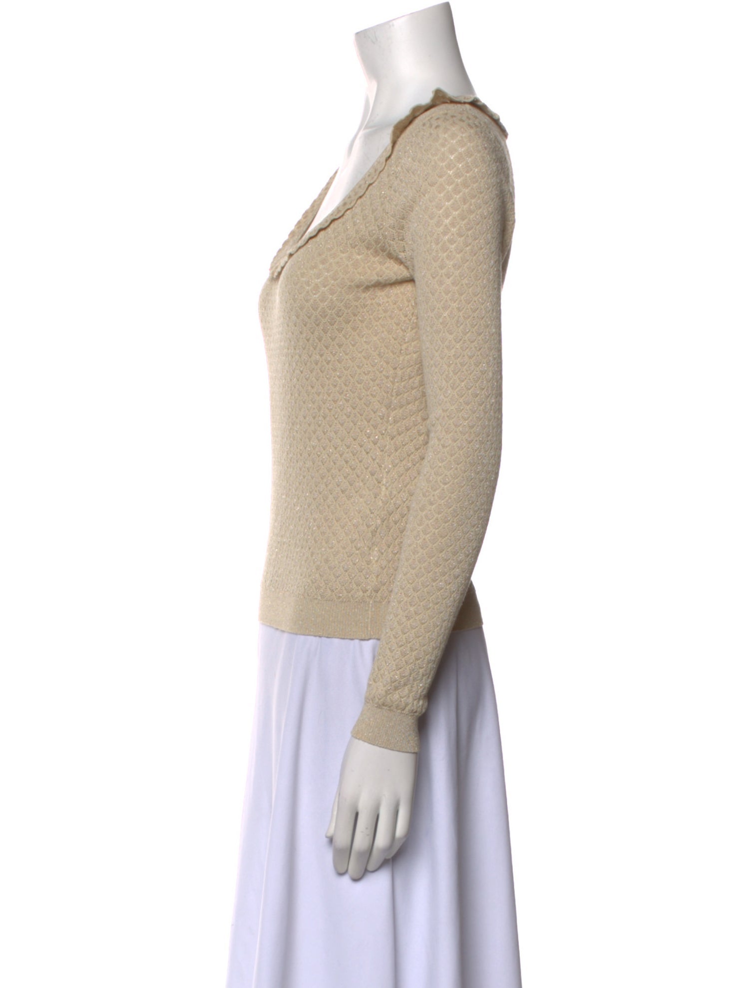 Red Valentino Scoop Neck Long Sleeve Top