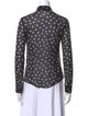 Red Valentino Silk Polka Dot Print Button-Up Top