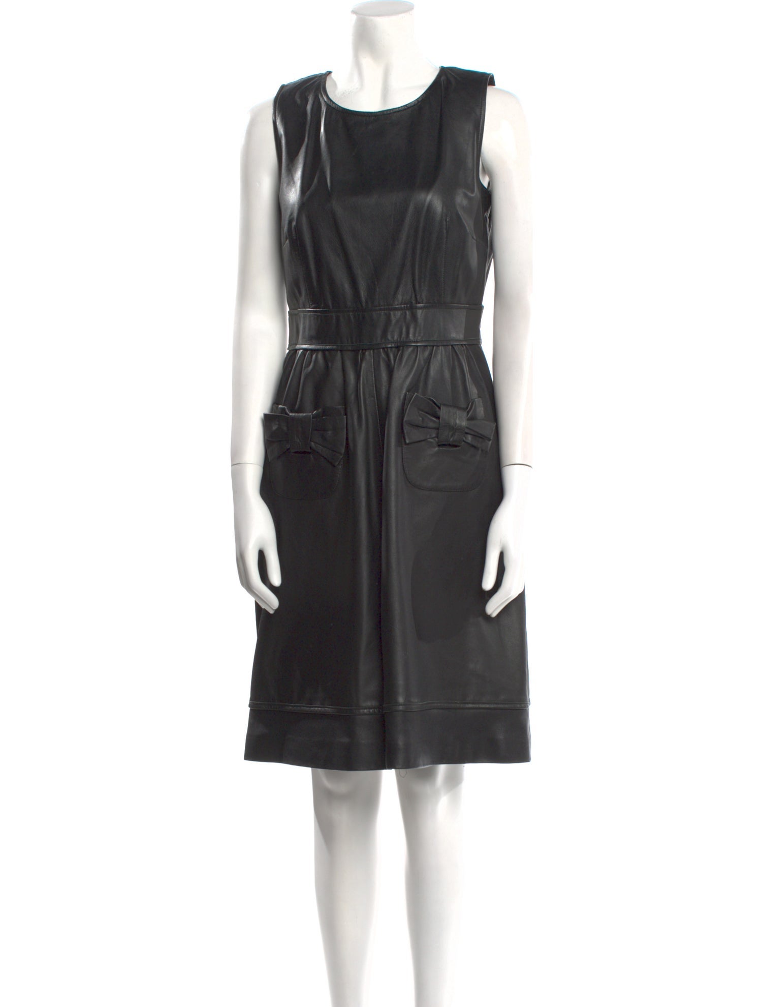 Red Valentino Leather Knee-Length Dress