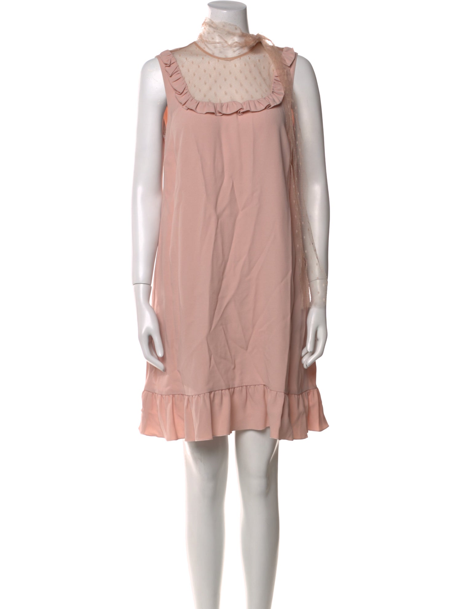 Red Valentino Mock Neck Mini Dress