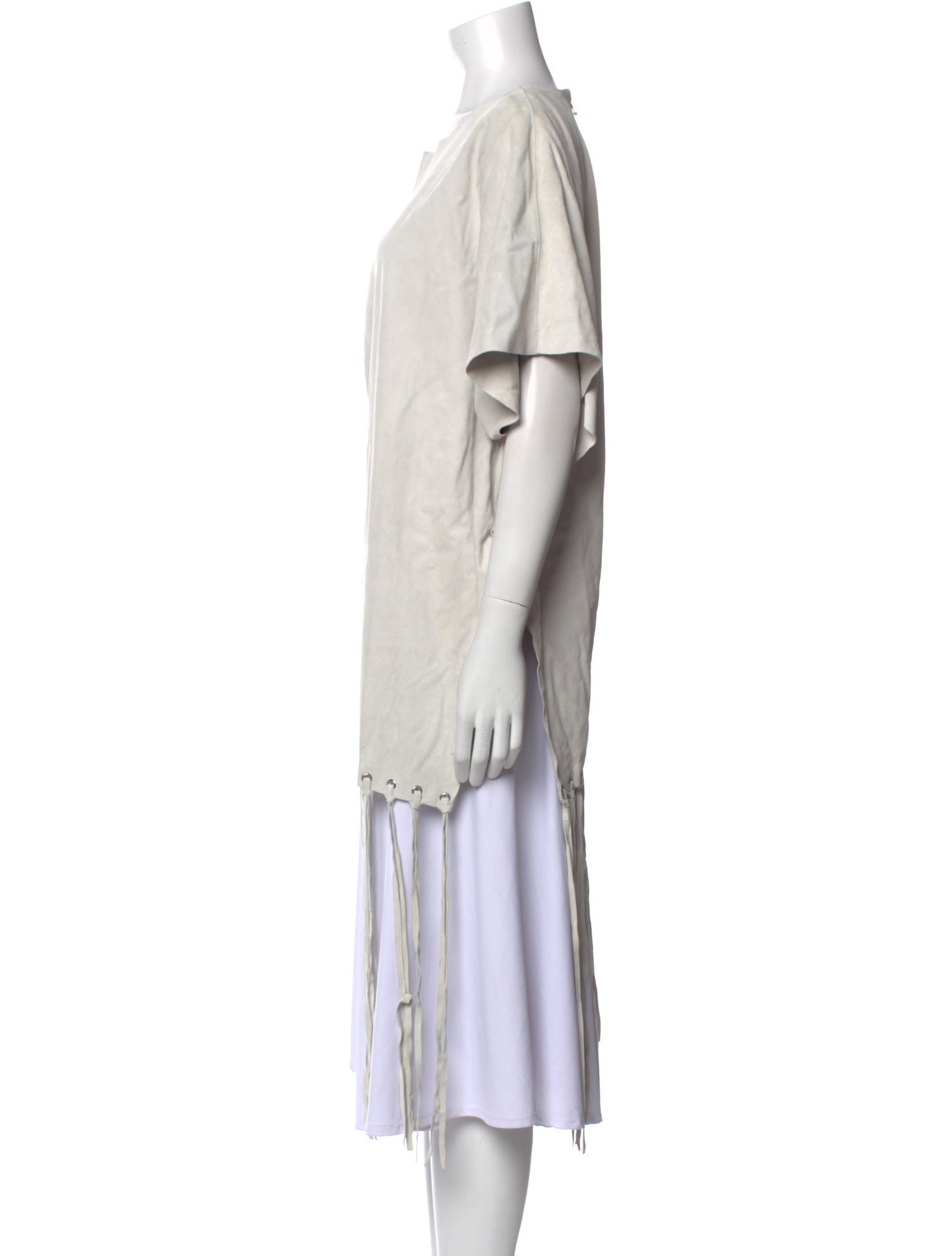 Red Valentino Calf Leather Bateau Neckline Tunic