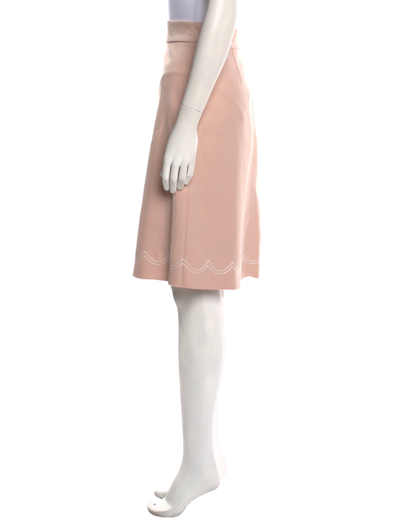 Red Valentino Virgin Wool Knee-Length Skirt