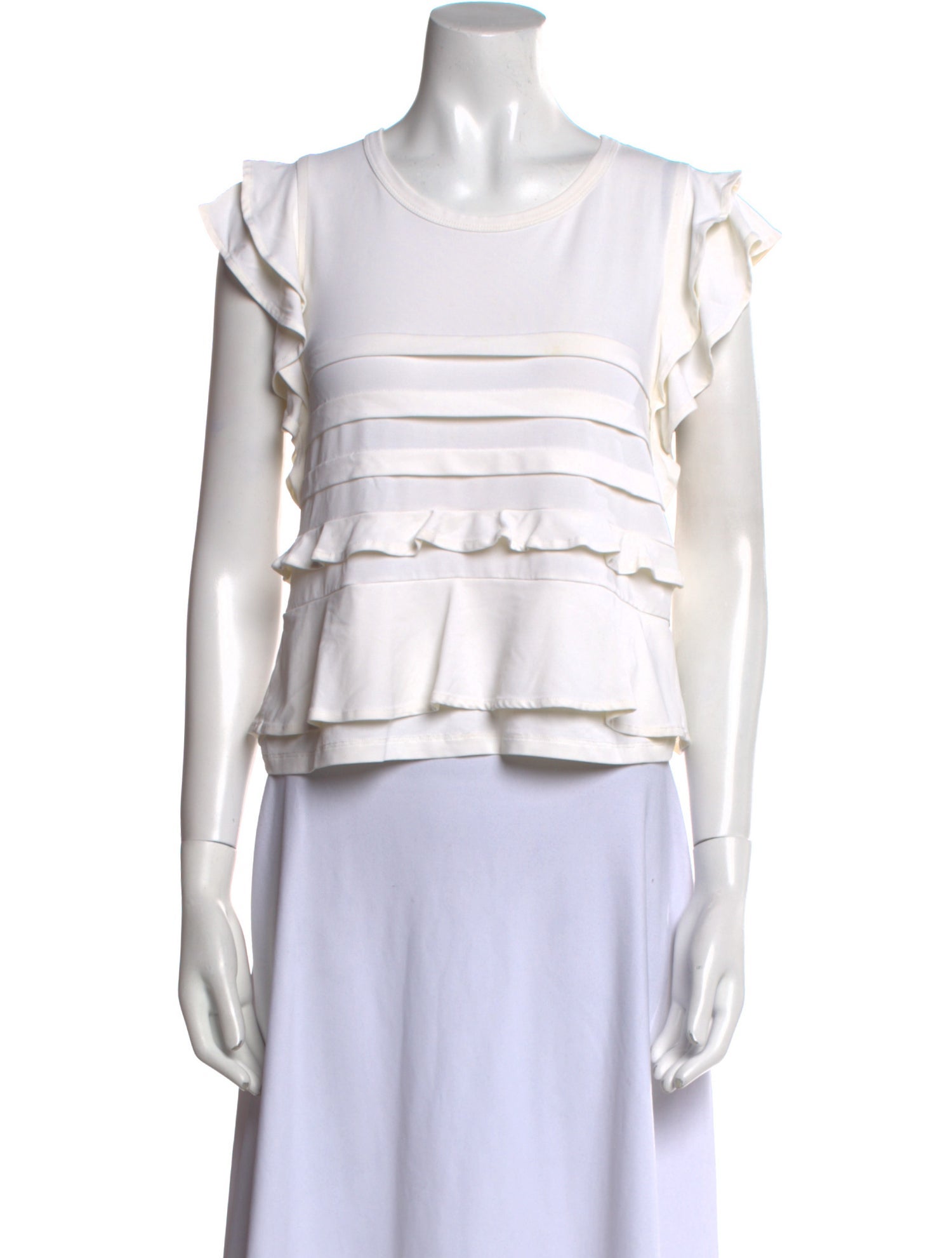 Red Valentino Scoop Neck Short Sleeve Crop Top