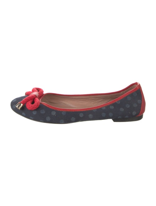 Red Valentino Canvas Polka Dot Print Ballet Flats