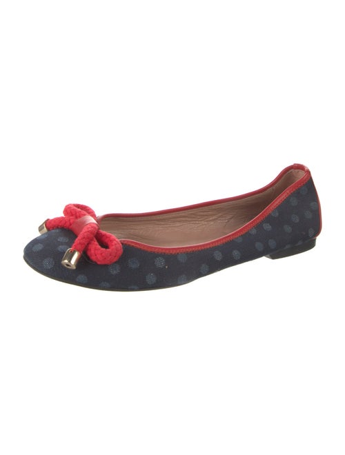 Red Valentino Canvas Polka Dot Print Ballet Flats