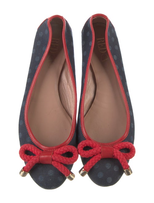 Red Valentino Canvas Polka Dot Print Ballet Flats