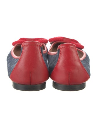 Red Valentino Canvas Polka Dot Print Ballet Flats