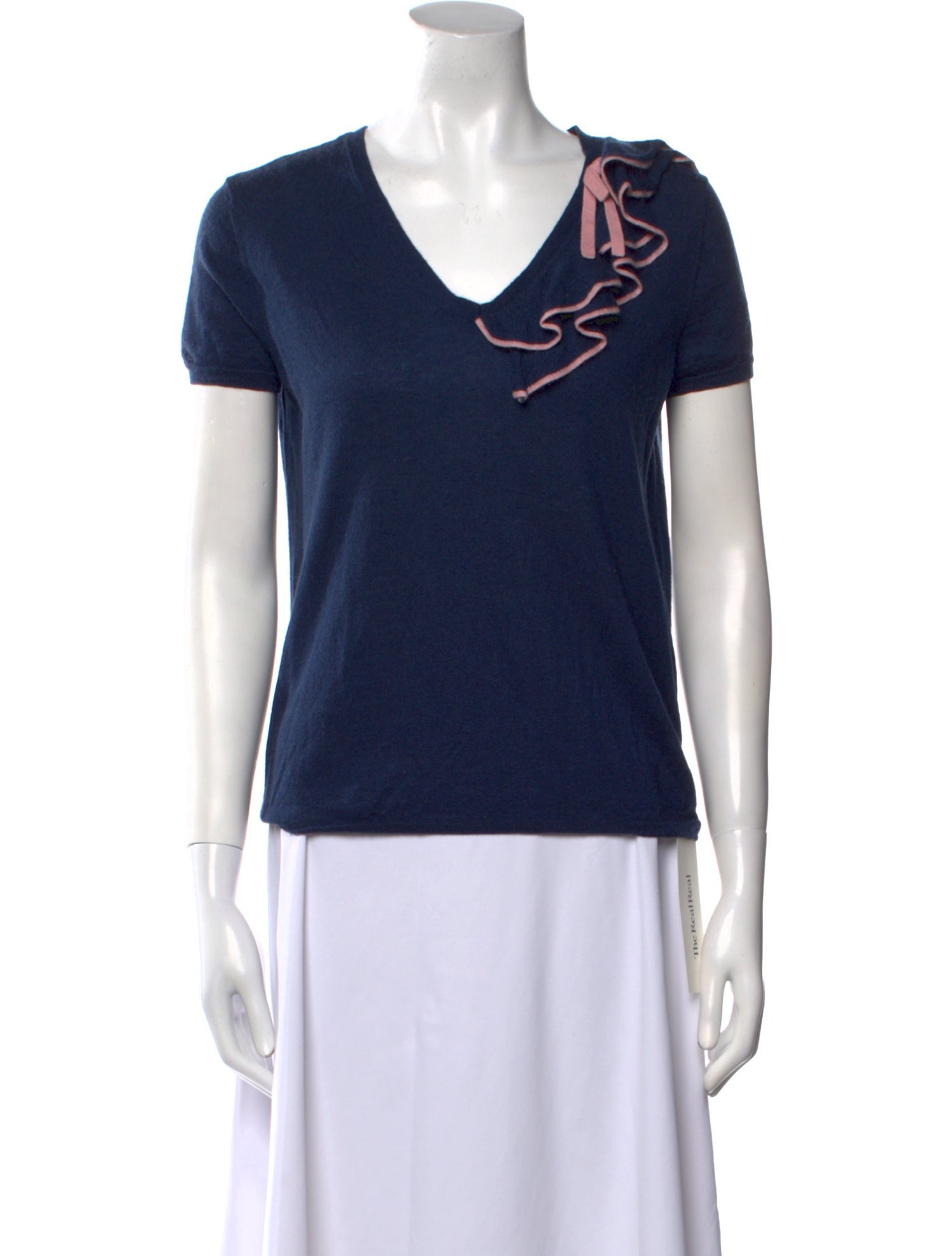 Red Valentino V-Neck Short Sleeve T-Shirt