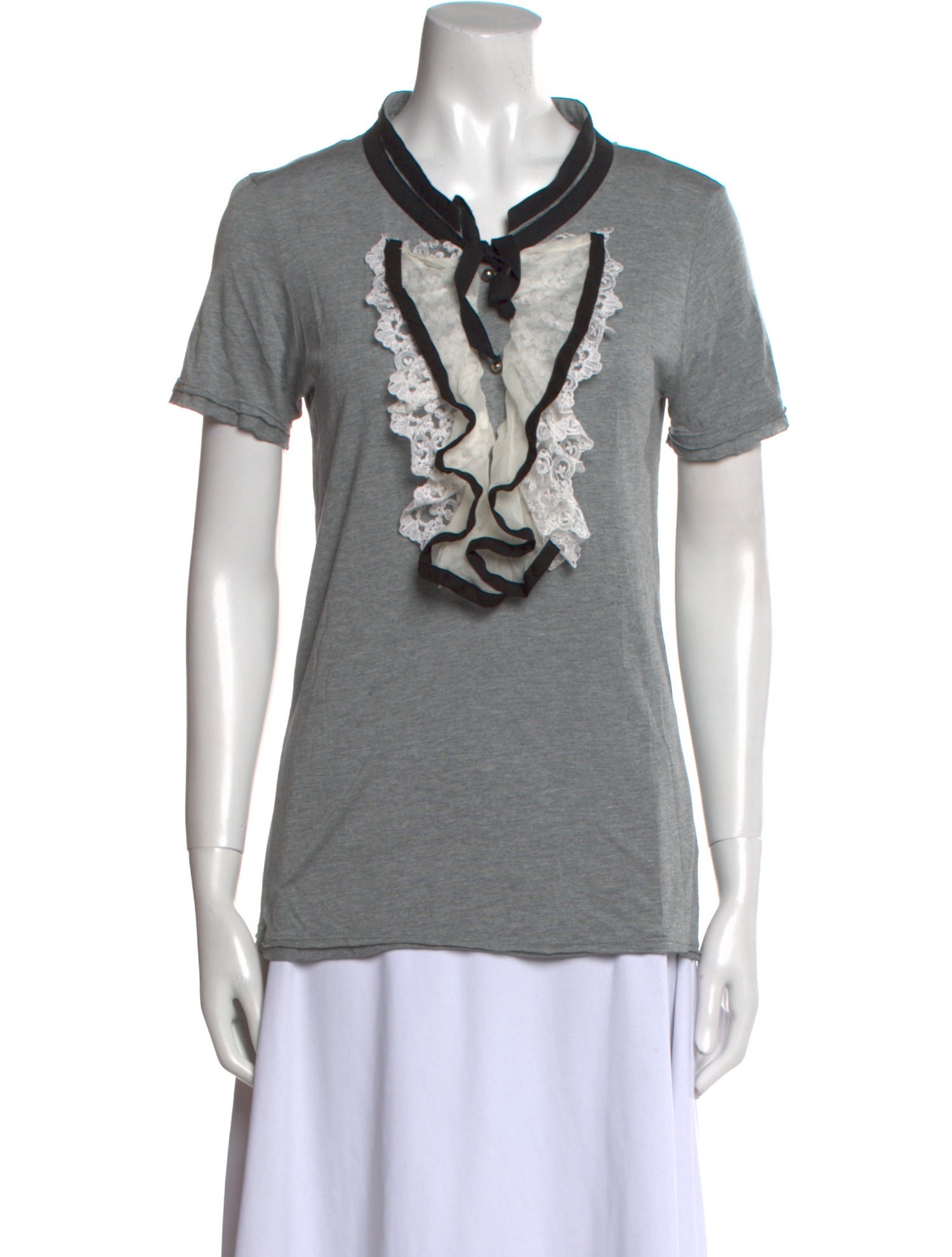 Red Valentino V-Neck Short Sleeve T-Shirt