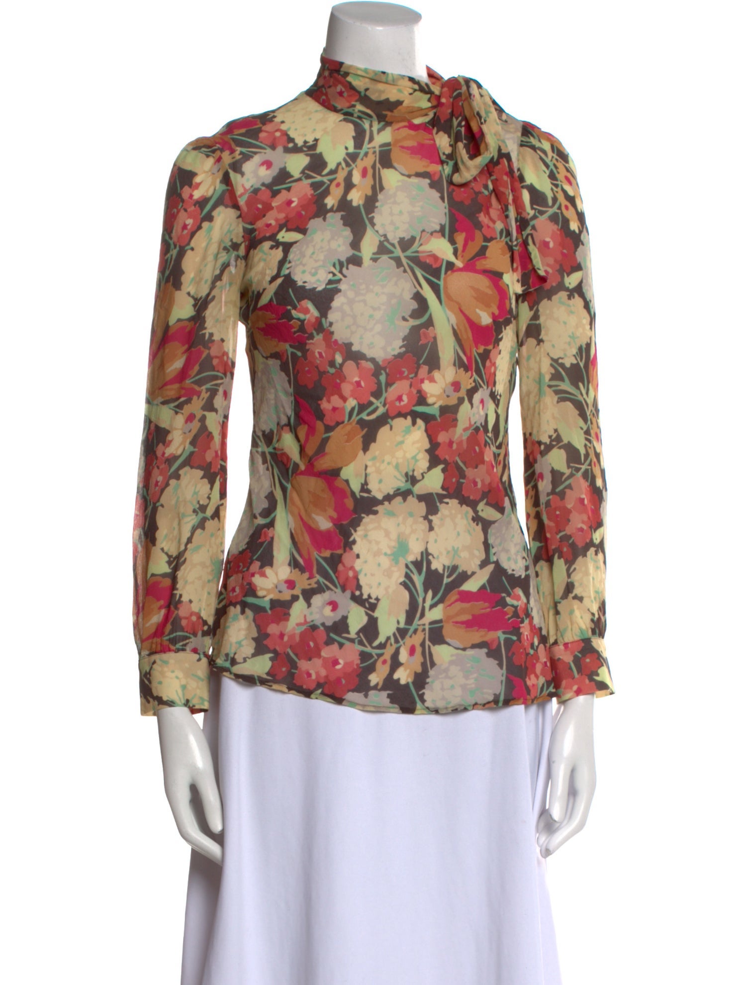 Red Valentino Silk Floral Print Blouse
