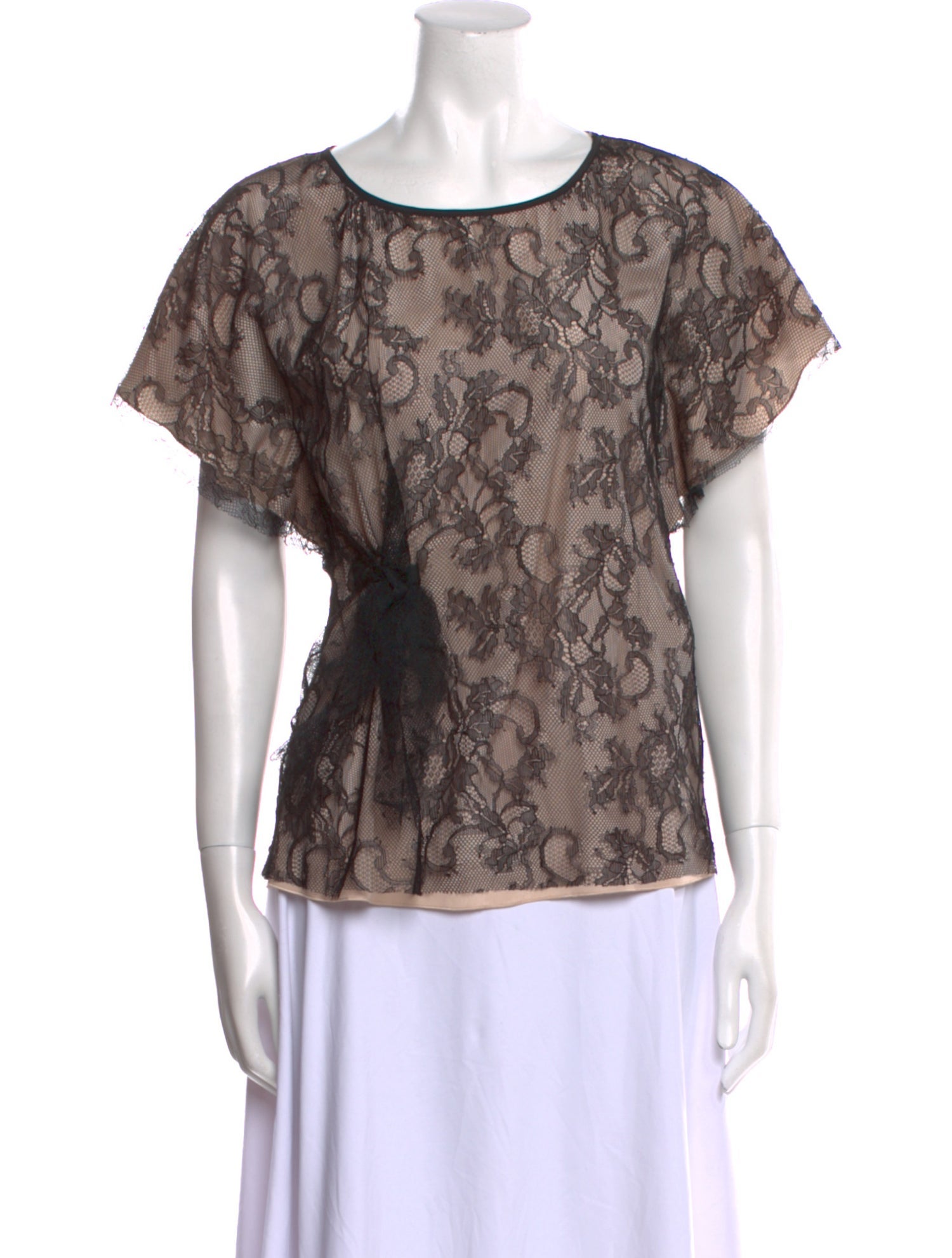 Red Valentino Nylon Lace Pattern Blouse