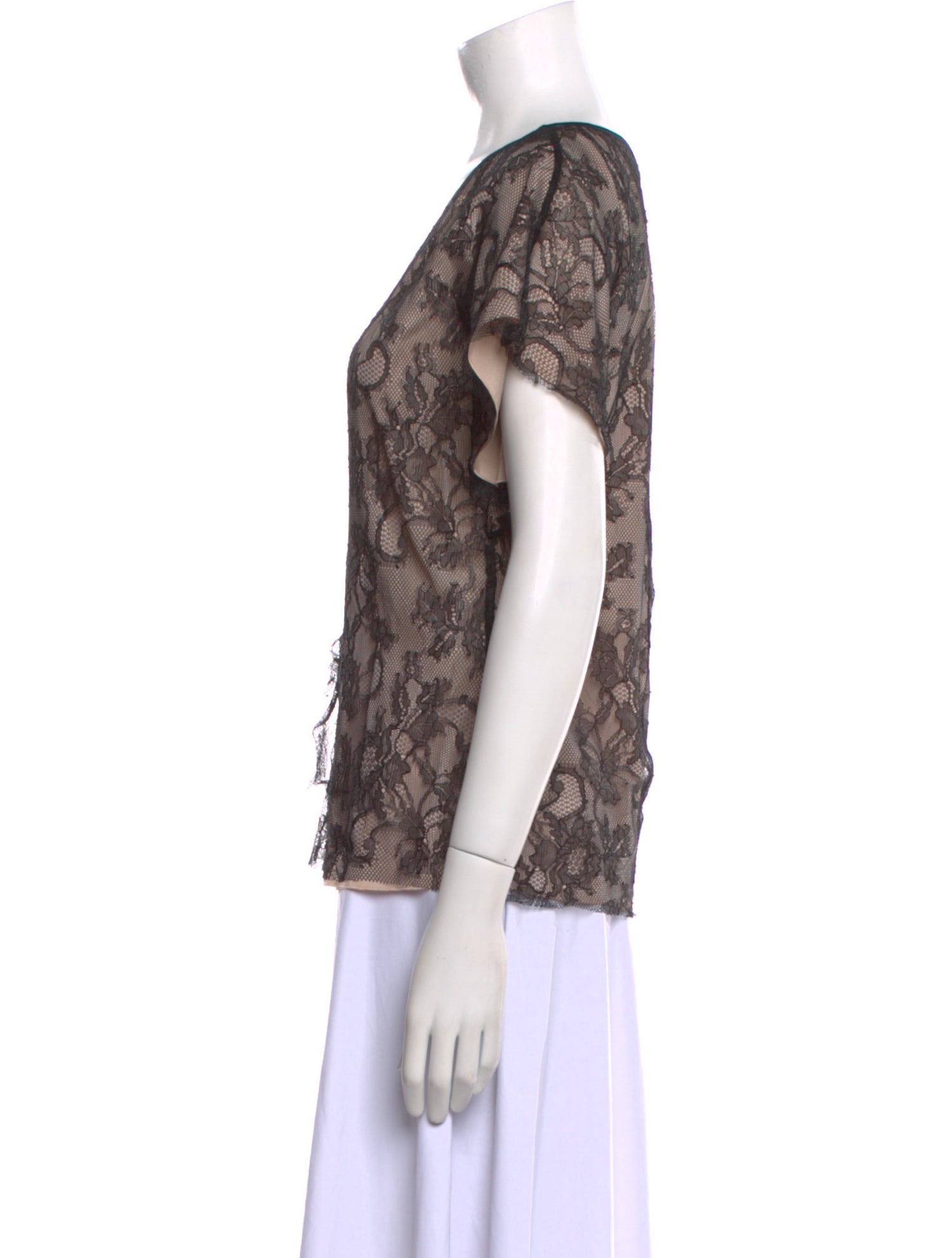 Red Valentino Nylon Lace Pattern Blouse