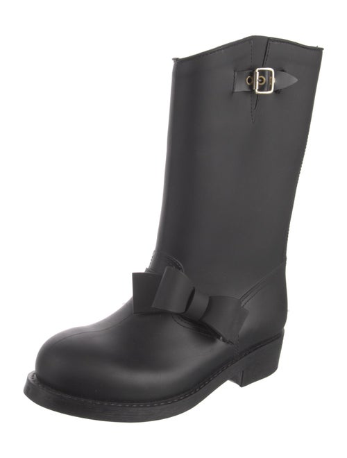 Red Valentino Rubber Bow Accents Rain Boots