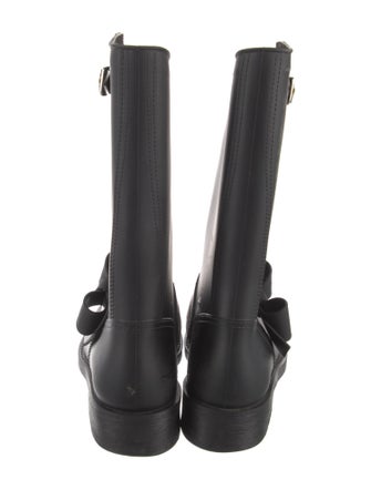 Red Valentino Rubber Bow Accents Rain Boots