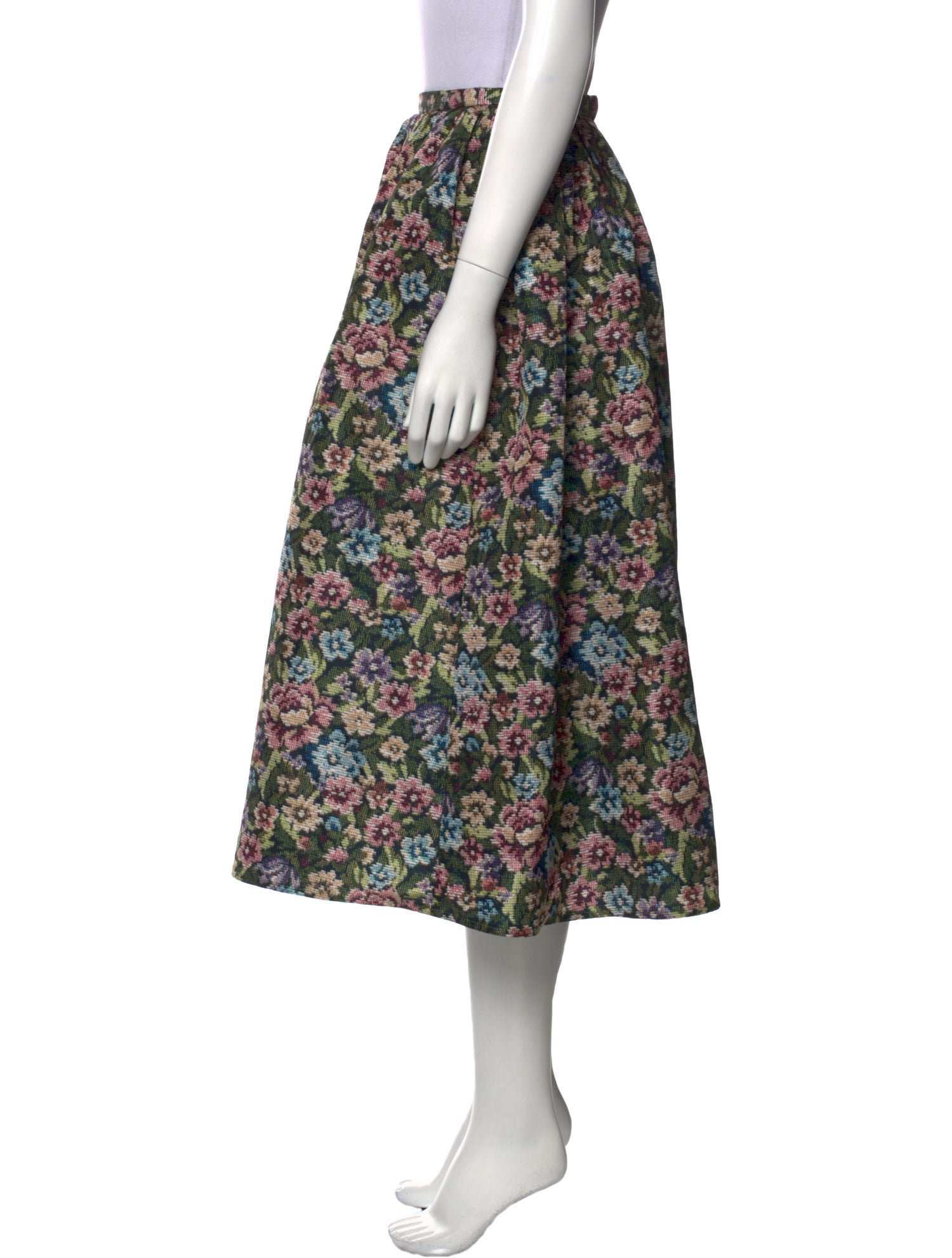 Red Valentino Floral Print Midi Length Skirt