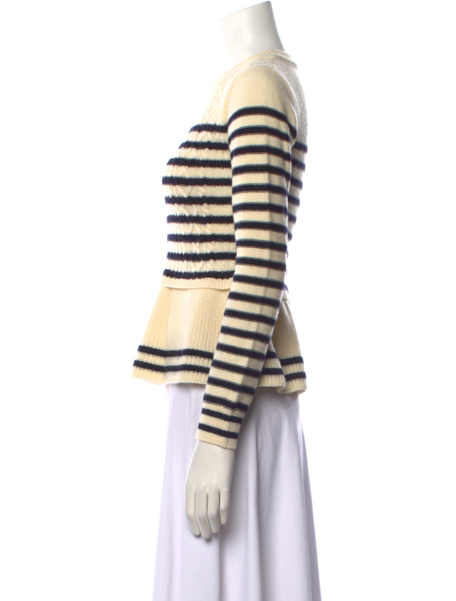 Red Valentino Virgin Wool Striped Sweater