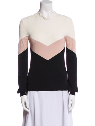 Red Valentino Colorblock Pattern Crew Neck Sweater