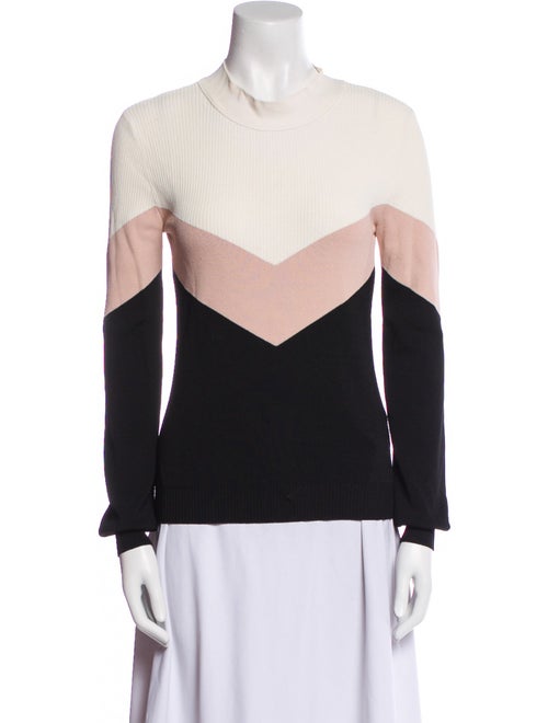 Red Valentino Colorblock Pattern Crew Neck Sweater