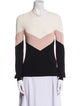 Red Valentino Colorblock Pattern Crew Neck Sweater