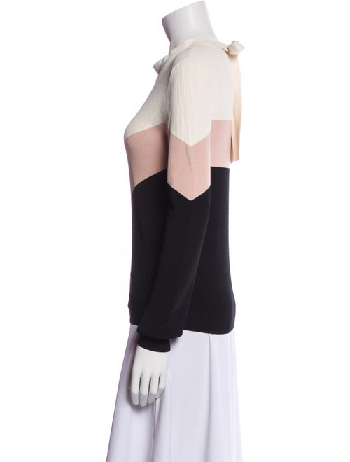 Red Valentino Colorblock Pattern Crew Neck Sweater