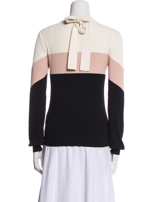 Red Valentino Colorblock Pattern Crew Neck Sweater