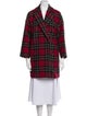 Red Valentino Virgin Wool Plaid Print Coat