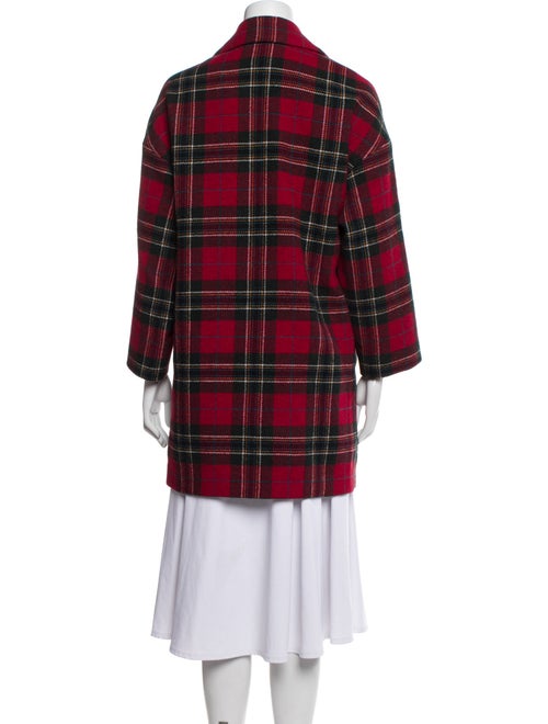 Red Valentino Virgin Wool Plaid Print Coat