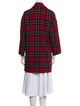 Red Valentino Virgin Wool Plaid Print Coat