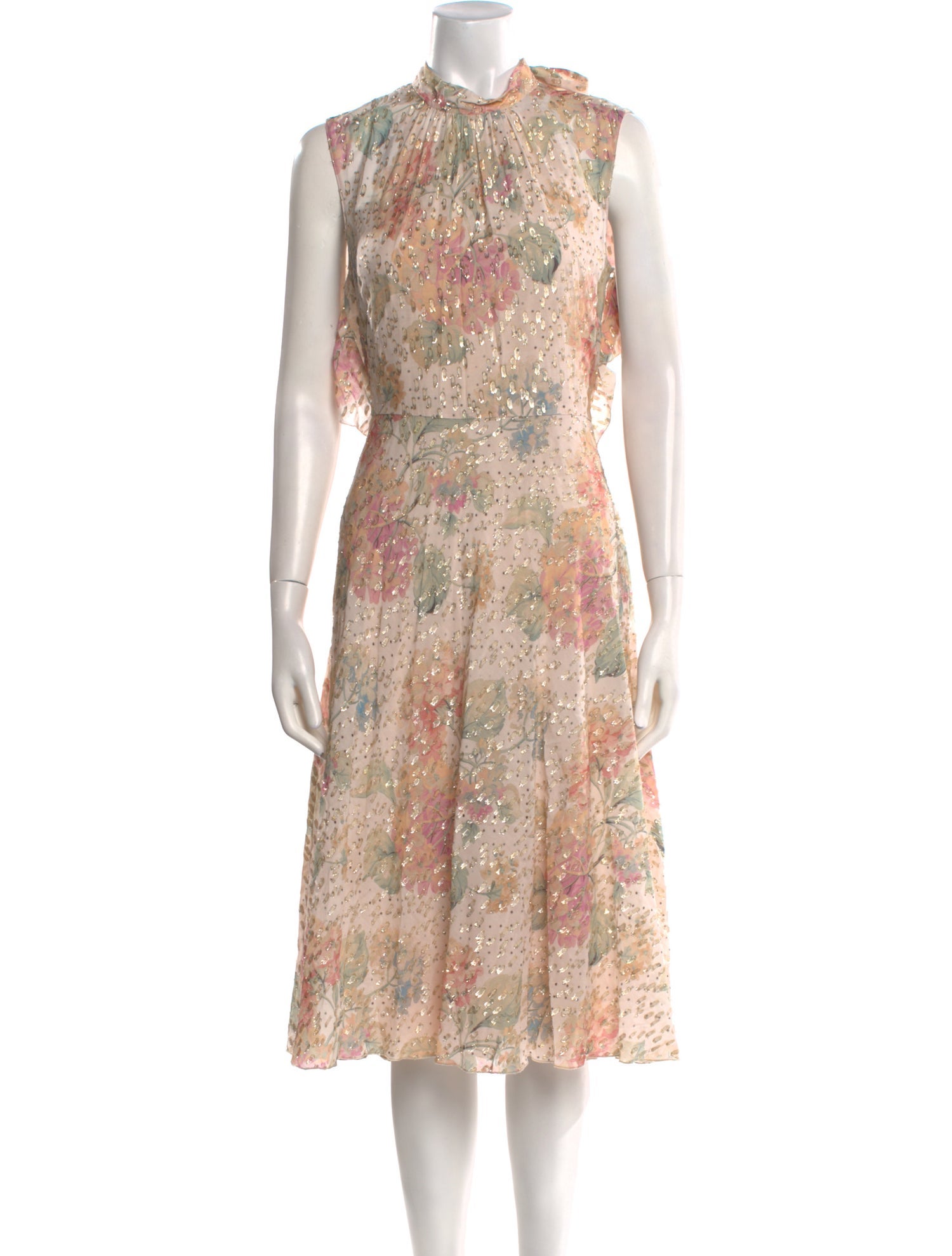 Red Valentino Floral Print Midi Length Dress