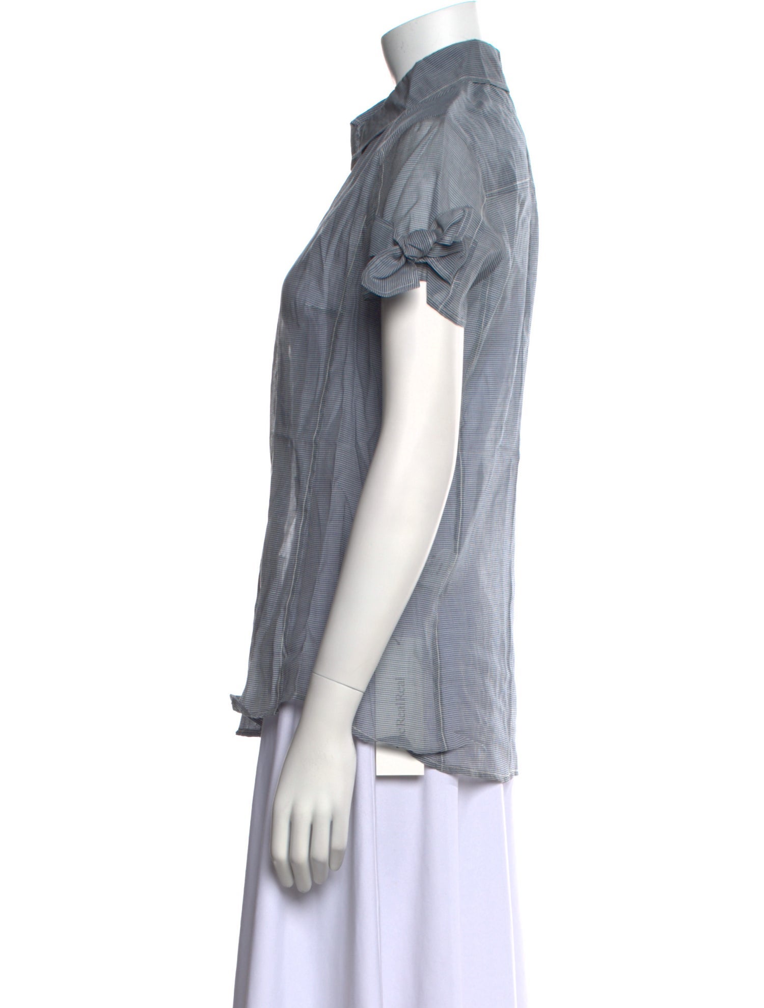 Red Valentino Striped Short Sleeve Button-Up Top w/ Tags