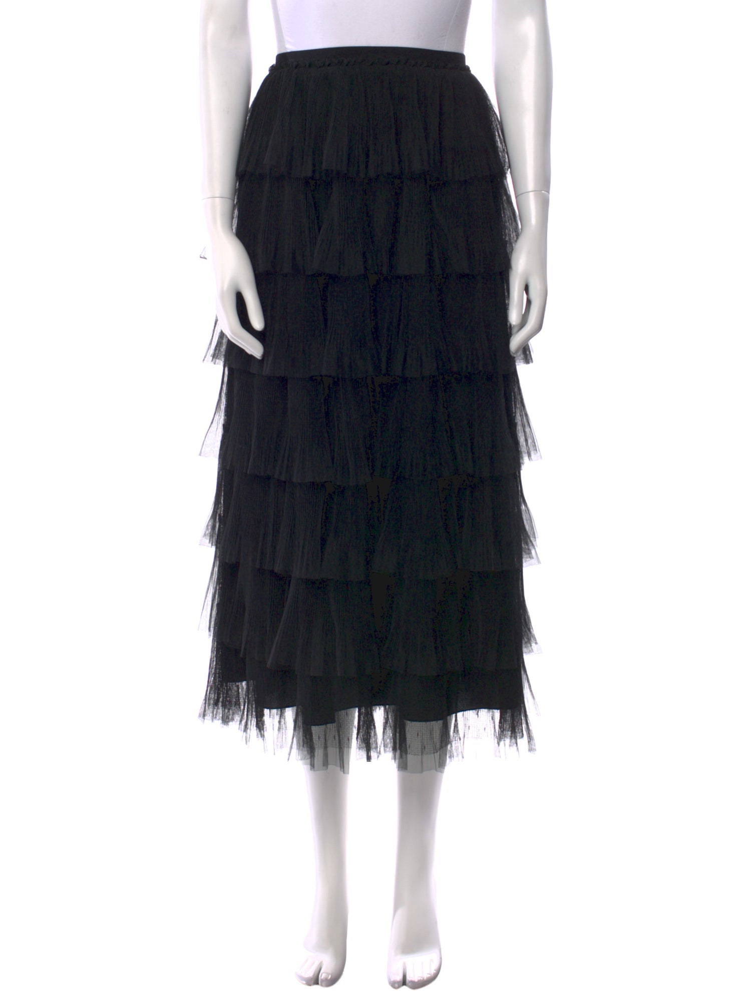 Red Valentino Ruffle Embellishment Midi Length Skirt