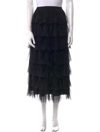 Red Valentino Ruffle Embellishment Midi Length Skirt