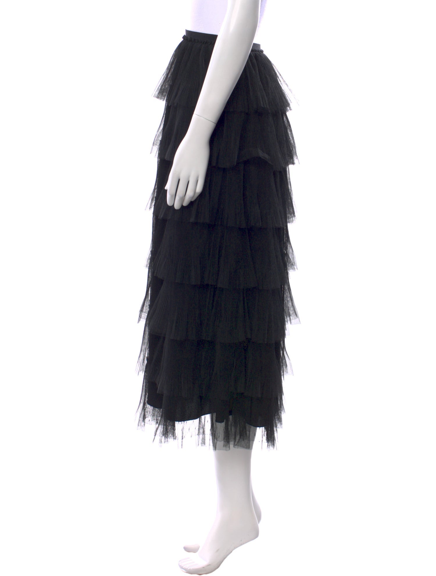 Red Valentino Ruffle Embellishment Midi Length Skirt